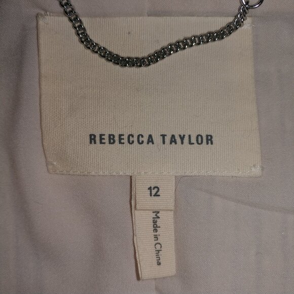 Rebecca Taylor: Light Pink Embroidered Fringe Twill Jacket - Women's Size 12 - Picture 6 of 7